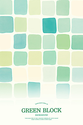 PSD 백그라운드 일러스트 수채화 사람없음 초록색 사각형 블록 미니멀 국내일러스트 도형 컬러 파일형식