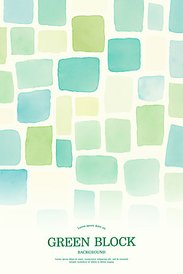 PSD 백그라운드 일러스트 수채화 사람없음 초록색 사각형 블록 미니멀 국내일러스트 도형 컬러 파일형식