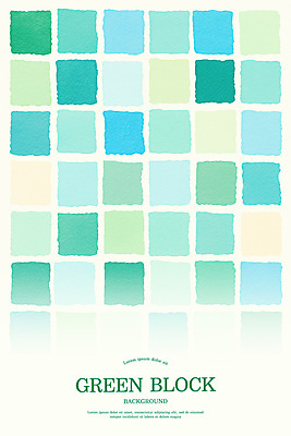 PSD 백그라운드 일러스트 수채화 사람없음 초록색 사각형 블록 미니멀 국내일러스트 도형 컬러 파일형식