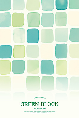 PSD 백그라운드 일러스트 수채화 사람없음 초록색 사각형 블록 미니멀 국내일러스트 도형 컬러 파일형식