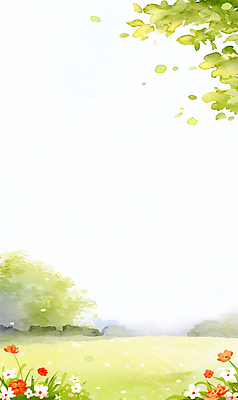 JPG 나무 잎 일러스트 봄꽃 하늘 수채화 초원 사람없음 연두색 빛 봄풍경 국내일러스트 AI일러스트 AI콘텐츠 식물 꽃 풍경 초록색 봄 파일형식