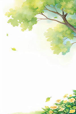 JPG 나무 잎 일러스트 봄꽃 하늘 수채화 초원 사람없음 연두색 빛 봄풍경 국내일러스트 AI일러스트 AI콘텐츠 식물 꽃 풍경 초록색 봄 파일형식