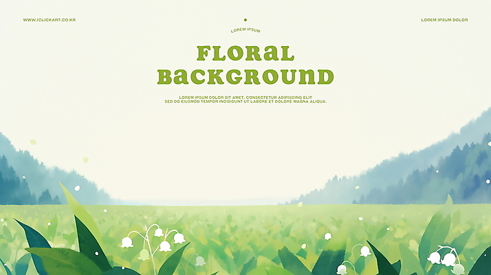 PSD 일러스트 자연 하늘 수채화 산 사람없음 초록색 봄풍경 풀잎 감성 은방울꽃 국내일러스트 꽃 컬러 컨셉 잎 풍경 봄 풀_식물 생태계 파일형식
