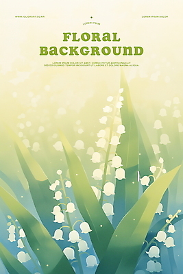 PSD 일러스트 자연 수채화 사람없음 초록색 봄풍경 풀잎 감성 은방울꽃 국내일러스트 꽃 컬러 컨셉 잎 풍경 봄 풀_식물 생태계 파일형식