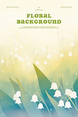 PSD 일러스트 자연 수채화 사람없음 초록색 봄풍경 풀잎 감성 은방울꽃 국내일러스트 꽃 컬러 컨셉 잎 풍경 봄 풀_식물 생태계 파일형식