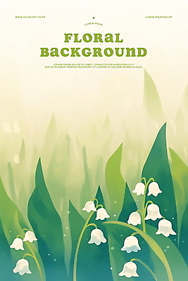 PSD 일러스트 자연 수채화 사람없음 초록색 봄풍경 풀잎 감성 은방울꽃 국내일러스트 꽃 컬러 컨셉 잎 풍경 봄 풀_식물 생태계 파일형식