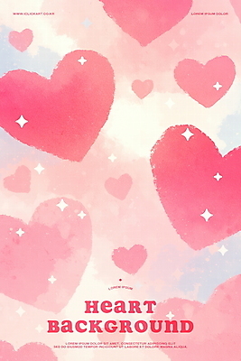 PSD 분홍색 백그라운드 일러스트 수채화 사랑 사람없음 반짝임 로맨틱 하트 키치 국내일러스트 모양 감정 컬러 컨셉 모션 파일형식