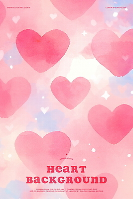 PSD 분홍색 백그라운드 일러스트 수채화 사랑 사람없음 반짝임 로맨틱 하트 키치 국내일러스트 모양 감정 컬러 컨셉 모션 파일형식