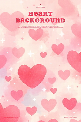 PSD 분홍색 백그라운드 일러스트 수채화 사랑 사람없음 반짝임 로맨틱 하트 키치 국내일러스트 모양 감정 컬러 컨셉 모션 파일형식