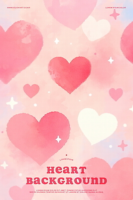 PSD 분홍색 백그라운드 일러스트 수채화 사랑 사람없음 반짝임 로맨틱 하트 키치 국내일러스트 모양 감정 컬러 컨셉 모션 파일형식