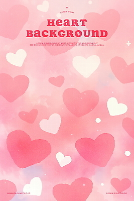 PSD 분홍색 백그라운드 일러스트 수채화 사랑 사람없음 로맨틱 하트 키치 국내일러스트 모양 감정 컬러 컨셉 파일형식