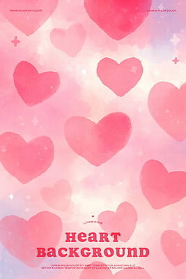 PSD 분홍색 백그라운드 일러스트 수채화 사랑 사람없음 반짝임 로맨틱 하트 키치 국내일러스트 모양 감정 컬러 컨셉 모션 파일형식