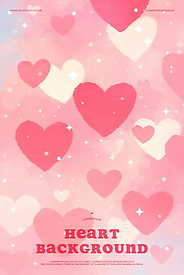 PSD 분홍색 백그라운드 일러스트 수채화 사랑 사람없음 반짝임 로맨틱 하트 키치 국내일러스트 모양 감정 컬러 컨셉 모션 파일형식
