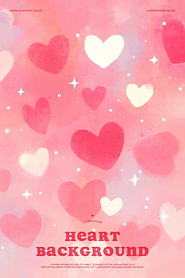 PSD 분홍색 백그라운드 일러스트 수채화 사랑 사람없음 반짝임 로맨틱 하트 키치 국내일러스트 모양 감정 컬러 컨셉 모션 파일형식