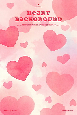 PSD 분홍색 백그라운드 일러스트 수채화 사랑 사람없음 로맨틱 하트 키치 국내일러스트 모양 감정 컬러 컨셉 파일형식