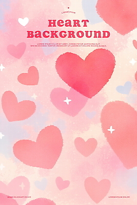 PSD 분홍색 백그라운드 일러스트 수채화 사랑 사람없음 반짝임 로맨틱 하트 키치 국내일러스트 모양 감정 컬러 컨셉 모션 파일형식