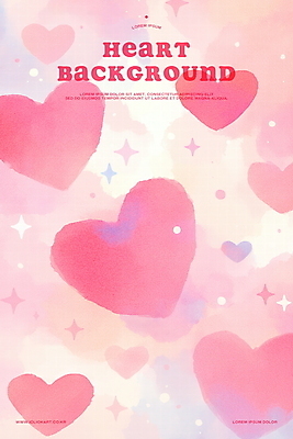 PSD 분홍색 백그라운드 일러스트 수채화 사랑 사람없음 반짝임 로맨틱 하트 키치 국내일러스트 모양 감정 컬러 컨셉 모션 파일형식