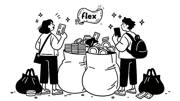 전신 여자 남자 지폐 돈 가방 일러스트 미소 들기 성인 두명 금융 반짝임 검은색 저축 신용카드 유머 지갑 돈자루 부 라인아트 즐거움 자산관리 소통 동전탑 성인만 플렉스 국내일러스트 AI파일 잡화 감정 선 컬러 컨셉 모션 표정 사람 경제 쌓기 동전 재산 신조어 파일형식 벡터