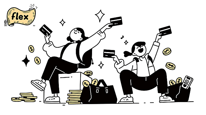 전신 여자 돈 가방 일러스트 성공 미소 들기 앉기 성인 두명 반짝임 동전 검은색 도시 직장인 신용카드 유머 부 돈다발 라인아트 즐거움 성인여자만 플렉스 국내일러스트 AI파일 직업 잡화 감정 선 컬러 컨셉 모션 표정 사람 금융 재산 신조어 여자만 성인만 파일형식 벡터