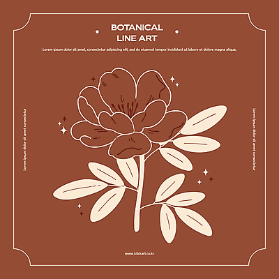 꽃 잎 일러스트 사람없음 반짝임 갈색 빈티지 라인아트 보테니컬아트 국내일러스트 AI파일 식물 선 컬러 컨셉 모션 파일형식 벡터