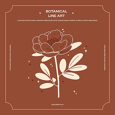 꽃 잎 일러스트 사람없음 반짝임 갈색 빈티지 라인아트 보테니컬아트 국내일러스트 AI파일 식물 선 컬러 컨셉 모션 파일형식 벡터