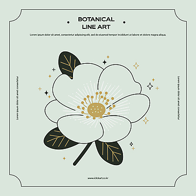 꽃 잎 일러스트 사람없음 초록색 반짝임 빈티지 라인아트 보테니컬아트 국내일러스트 AI파일 식물 선 컬러 컨셉 모션 파일형식 벡터