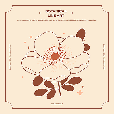 꽃 잎 일러스트 사람없음 반짝임 빈티지 라인아트 베이지색 보테니컬아트 국내일러스트 AI파일 식물 선 컬러 컨셉 모션 파일형식 벡터