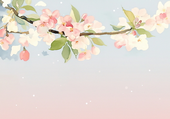 PSD 가로배너 하늘색 일러스트 하늘 나뭇잎 수채화 사람없음 봄풍경 벚꽃 나뭇가지 분위기 그라데이션 연분홍색 국내일러스트 나무 배너 꽃 분홍색 컨셉 잎 풍경 가로 파란색 봄 파일형식