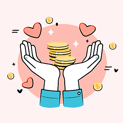 손 분홍색 일러스트 들기 신체부위 반짝임 하트 동전탑 국내일러스트 AI파일 모양 컬러 모션 사람 쌓기 동전 파일형식 벡터