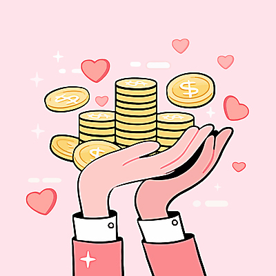 손 분홍색 일러스트 들기 신체부위 반짝임 하트 동전탑 국내일러스트 AI파일 모양 컬러 모션 사람 쌓기 동전 파일형식 벡터