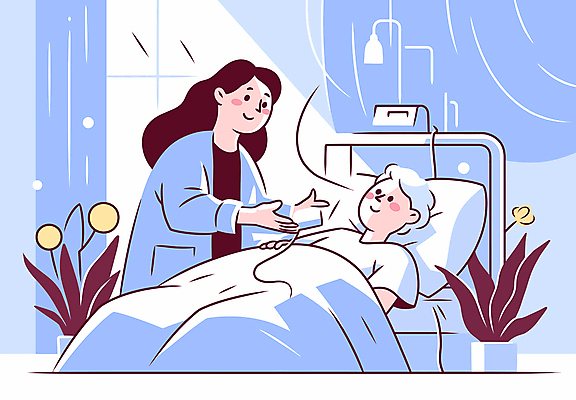 식물 여자 화분 하늘색 일러스트 창문 미소 성인 두명 눕기 이불 환자 의사 커튼 요양 요양원 요양보호사 병원침대 성인여자만 국내일러스트 AI파일 직업 의학 침구 모션 표정 사람 파란색 의료진 침대 간호 여자만 성인만 파일형식 벡터