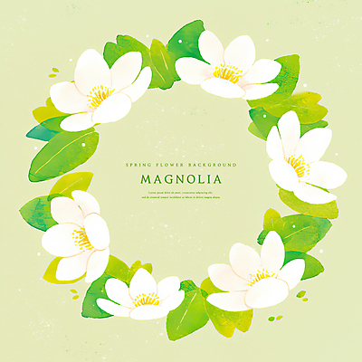 PSD 꽃백그라운드 일러스트 봄꽃 자연 나뭇잎 수채화 사람없음 연두색 감성 목련 원형프레임 꽃프레임 리스장식 국내일러스트 꽃 백그라운드 컨셉 잎 프레임 장식 초록색 봄 원형 생태계 파일형식