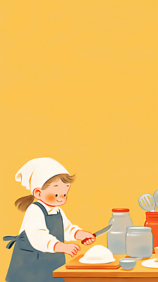 JPG 여자 어린이 일러스트 도마 두건 요리 한명 미소 소녀 노란색 귀여움 주방 요리사 앞치마 잡기 체험 병 자르기 뒤집개 식칼 열심 요리교실 소녀한명만 국내일러스트 AI일러스트 AI콘텐츠 직업 1 식기 컬러 컨셉 모션 주방용품 수업 표정 사람 여자한명만 소녀만 파일형식