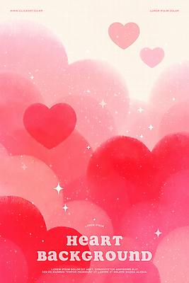 PSD 분홍색 일러스트 수채화 따뜻함 발렌타인데이 사랑 사람없음 반짝임 하트백그라운드 감성 국내일러스트 감정 컬러 백그라운드 컨셉 모션 데이이벤트 하트 파일형식