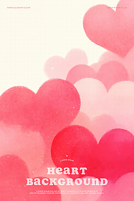 PSD 분홍색 일러스트 수채화 따뜻함 발렌타인데이 사랑 사람없음 하트백그라운드 감성 국내일러스트 감정 컬러 백그라운드 컨셉 데이이벤트 하트 파일형식
