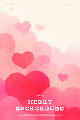 PSD 분홍색 일러스트 수채화 따뜻함 발렌타인데이 사랑 사람없음 하트백그라운드 감성 국내일러스트 감정 컬러 백그라운드 컨셉 데이이벤트 하트 파일형식