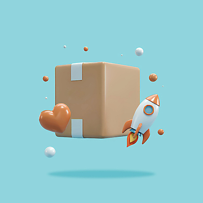 PSD 아이콘 사람없음 쇼핑 3D아이콘 3D 로켓 운송업 하트 원형 배송 택배상자 모양 도형 산업 상자 디지털합성 택배 파일형식