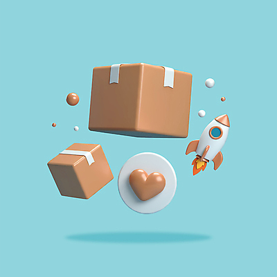 PSD 아이콘 사람없음 쇼핑 3D아이콘 3D 로켓 운송업 하트 원형 배송 택배상자 모양 도형 산업 상자 디지털합성 택배 파일형식