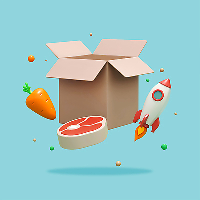 PSD 아이콘 육류 사람없음 쇼핑 3D아이콘 3D 당근 로켓 운송업 오픈 원형 배송 택배상자 도형 산업 식재료 뿌리채소 상자 디지털합성 택배 파일형식