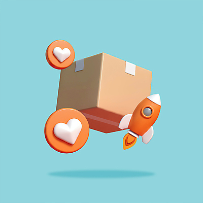 PSD 아이콘 사람없음 쇼핑 3D아이콘 3D 로켓 운송업 하트 원형 배송 택배상자 모양 도형 산업 상자 디지털합성 택배 파일형식