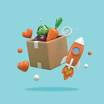 PSD 아이콘 사람없음 쇼핑 3D아이콘 3D 당근 로켓 운송업 하트 원형 상추 배송 체크표시 택배상자 비트 모양 도형 산업 채소 뿌리채소 상자 디지털합성 확인 택배 파일형식