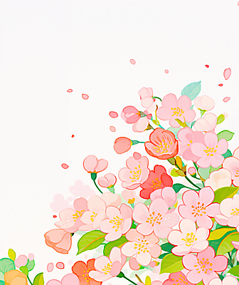 JPG 꽃잎 분홍색 잎 일러스트 사람없음 봄풍경 나뭇가지 벚나무 국내일러스트 AI일러스트 AI콘텐츠 나무 식물 꽃 컬러 풍경 봄 벚꽃 파일형식