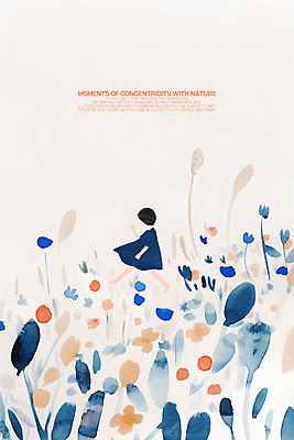 PSD 원피스 여자 어린이 꽃밭 일러스트 자연 수채화 따뜻함 한명 소녀 귀여움 들꽃 그림 소녀한명만 동심 국내일러스트 1 옷 꽃 컨셉 사람 생태계 여자한명만 소녀만 파일형식