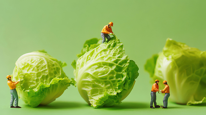 JPG 전신 편집이미지 남자 유니폼 협력 노동자 여러명 성인 연두색 농장 피규어 잡기 작업 안전모 양배추 성인남자만 편집실사 AI포토 AI콘텐츠 직업 옷 다수 농업 채소 모션 사람 초록색 미니어처 헬멧 안전장비 CG 남자만 성인만 파일형식