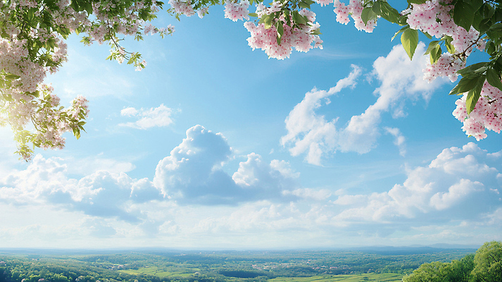 JPG 나무 구름 편집이미지 봄꽃 자연 하늘 휴식 풍경 사람없음 힐링 편집실사 AI포토 AI콘텐츠 자연요소 식물 꽃 컨셉 봄 CG 생태계 파일형식