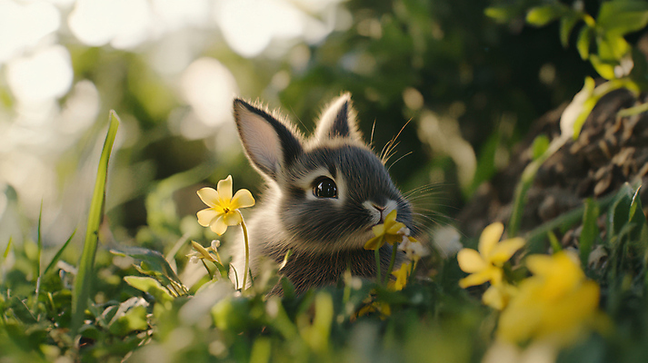 JPG 편집이미지 꽃밭 봄꽃 자연 잔디 사람없음 햇빛 귀여움 토끼 편집실사 AI포토 AI콘텐츠 식물 꽃 컨셉 포유류 반려동물 태양 봄 CG 생태계 파일형식