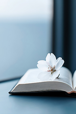 JPG 편집이미지 봄꽃 그림자 사람없음 책 펼침 벚꽃 분위기 창가 편집실사 AI포토 AI콘텐츠 꽃 컨셉 창문 모션 봄 CG 파일형식