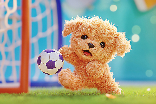 JPG 편집이미지 다이어트 축구공 새해 사람없음 강아지 축구장 디지털합성 축구골대 강아지인형 공차기 편집실사 AI컴퓨터그래픽 AI콘텐츠 인형 공 축구용품 스포츠시설 모션 건강 반려동물 축구 개 골대 CG 파일형식