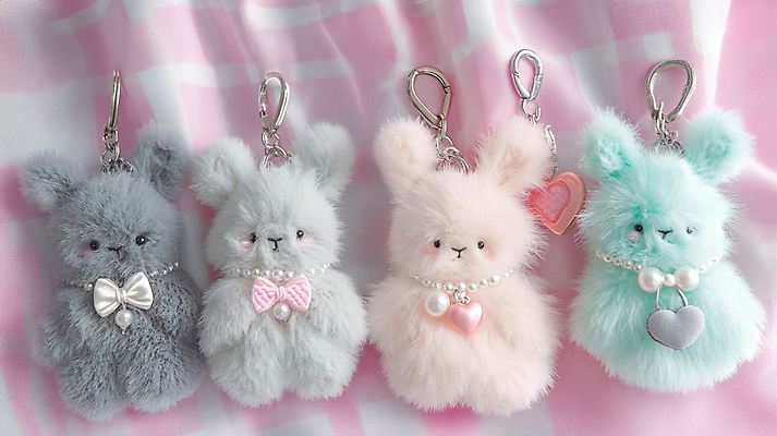 JPG 편집이미지 리본 분홍색 사람없음 하트 진주목걸이 토끼인형 DIY 키링 홈메이드 편집실사 AI포토 AI콘텐츠 모양 인형 컬러 목걸이 취미 토끼 CG 만들기 진주_보석 파일형식