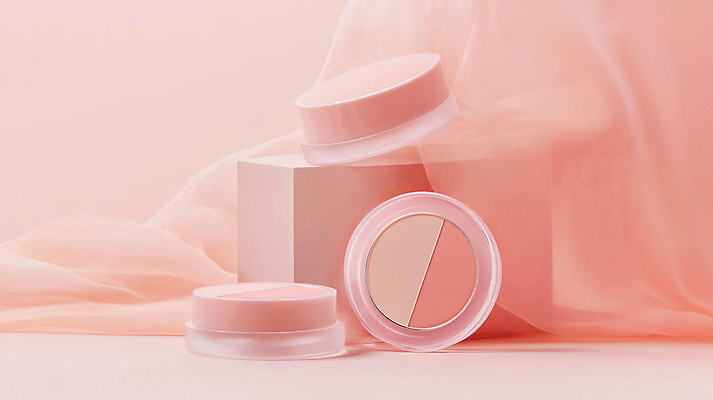 JPG 편집이미지 분홍색 사람없음 뷰티 볼터치 천 육면체 아이섀도 편집실사 AI포토 AI콘텐츠 도형 컬러 화장 화장품 직물 CG 파일형식